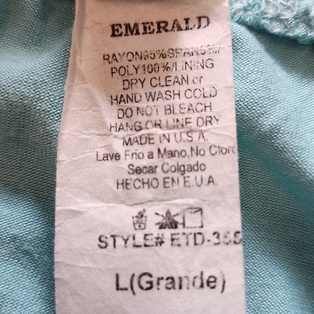 Emerald Tube Top Blue Green Chiffon Flowy Beach Casual Maxi Dress S L - Picture 7 of 8